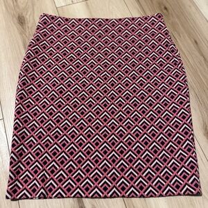 LOFT Pink and Black Women's Skirt 20 1/2” skirt stretchy, warm cotton, spandex